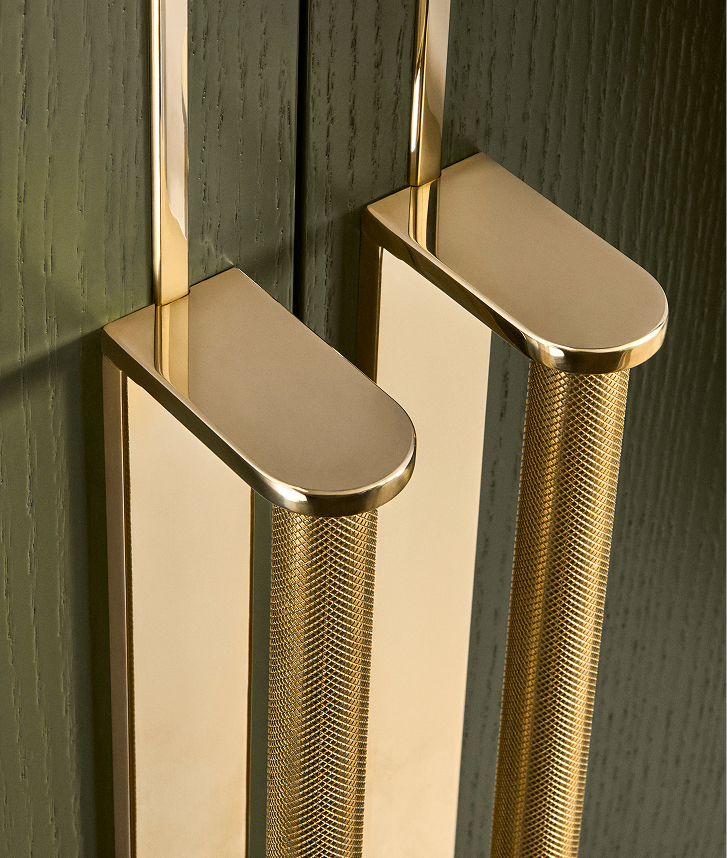 Intricate metalwork pairs perfectly with refined pulls, resulting in a tailored look.